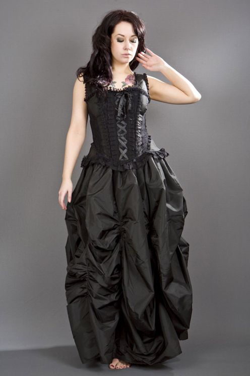 Jasmin - Overbust - Black - Taffeta - Burleska - Babashope - 4