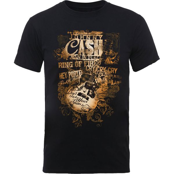 Johnny Cash Guitar songs (titles) T-shirt - Babashope - 2