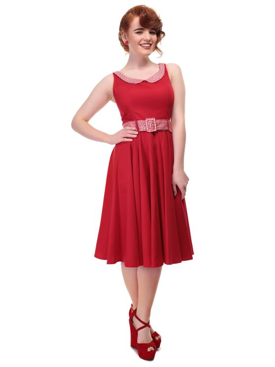 Kitty gingham trim swing dress - Babashope - 5