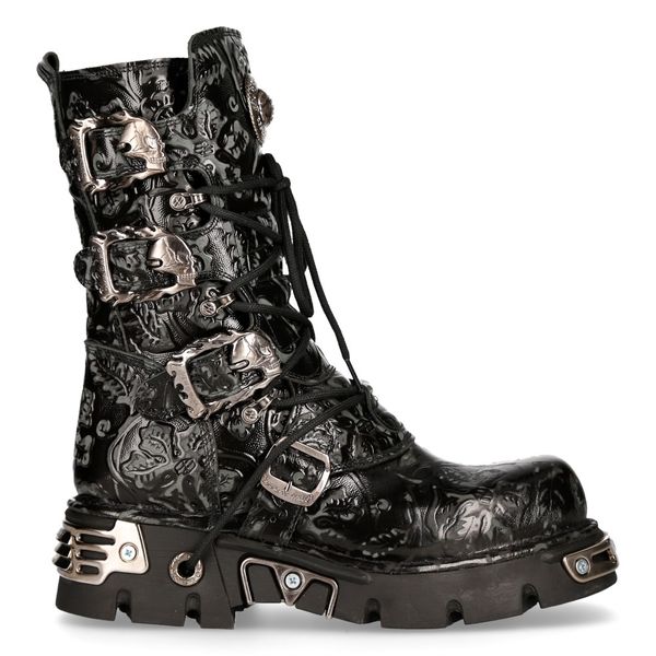 Newrock M.391-S4 vintage flower Gothic boots black - Babashope - 9