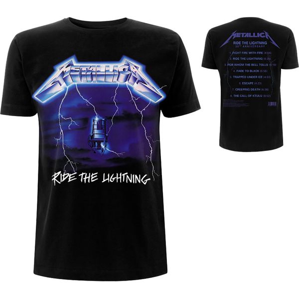 Metallica ride the lightning (tracks) backprint T-shirt - Babashope - 2