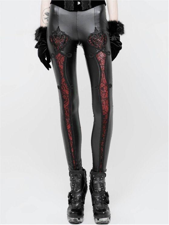 Red Soiree Goth legging (red) - Babashope - 10