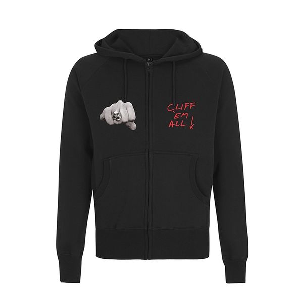 Clif burton fists (metallica) zip hooded sweater - Babashope - 3