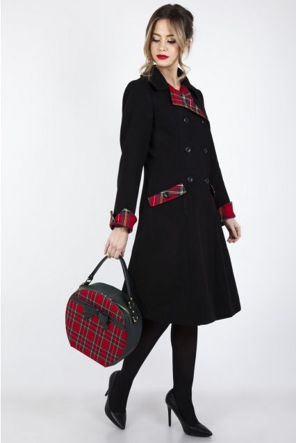 Vanessa Contrast Tartan Coat - Babashope - 6