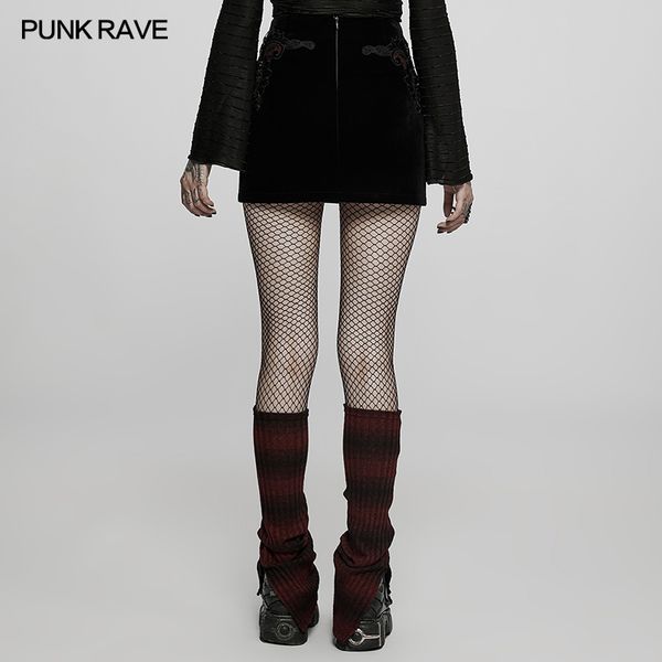 Punk rave appliqué rokje gothic - Babashope - 5
