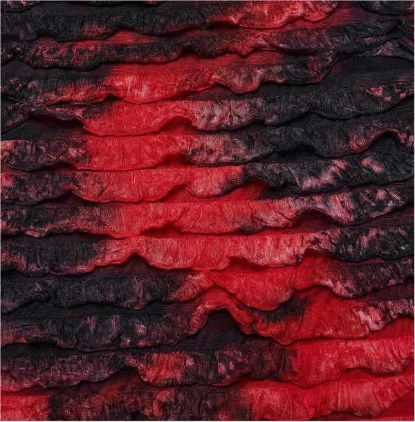 Punkrave Grunge ruffled tie-dyed jurk (red) - Babashope - 7