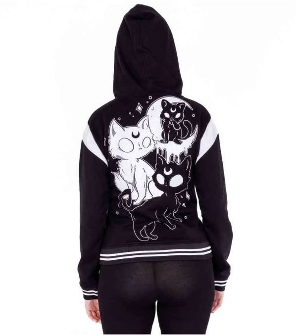 Cup cake cult midnight kitty varsity jacket - Babashope - 2