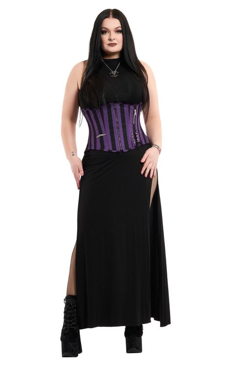 Punk onderborst korcet black/purple thick stripe - Babashope - 4