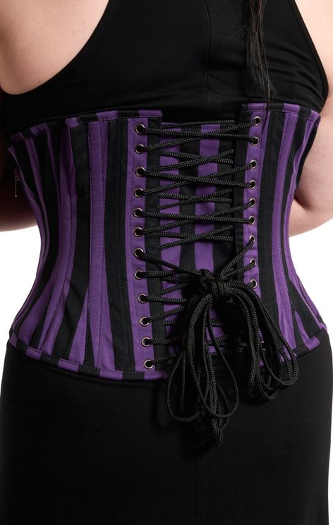 Punk onderborst korcet black/purple thick stripe - Babashope - 4