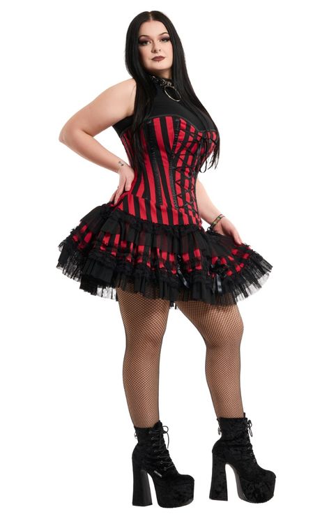 Lolita dress red/black stripe - Babashope - 5
