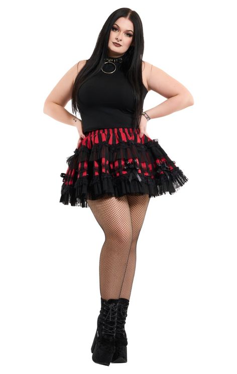Lolita skirt red/black stripe - Babashope - 4