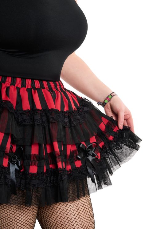 Lolita skirt red/black stripe - Babashope - 4