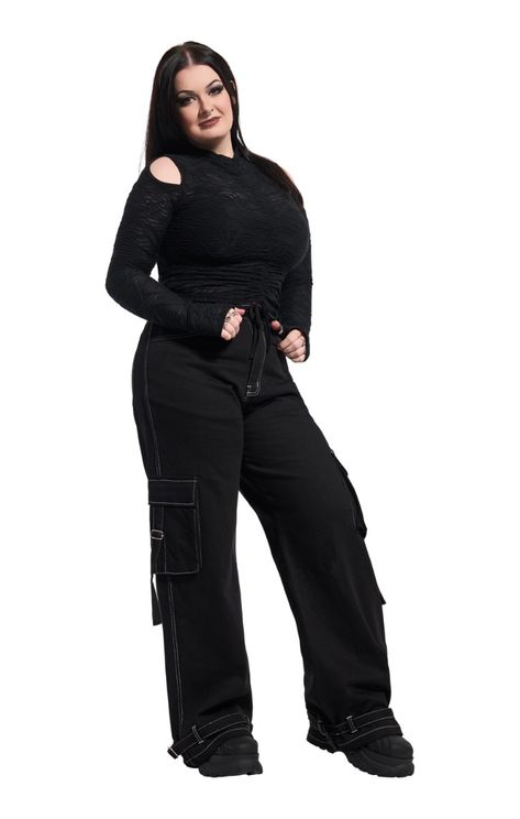 Ladies baggy jeans zwart - Babashope - 4