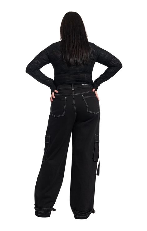 Ladies baggy jeans zwart - Babashope - 4