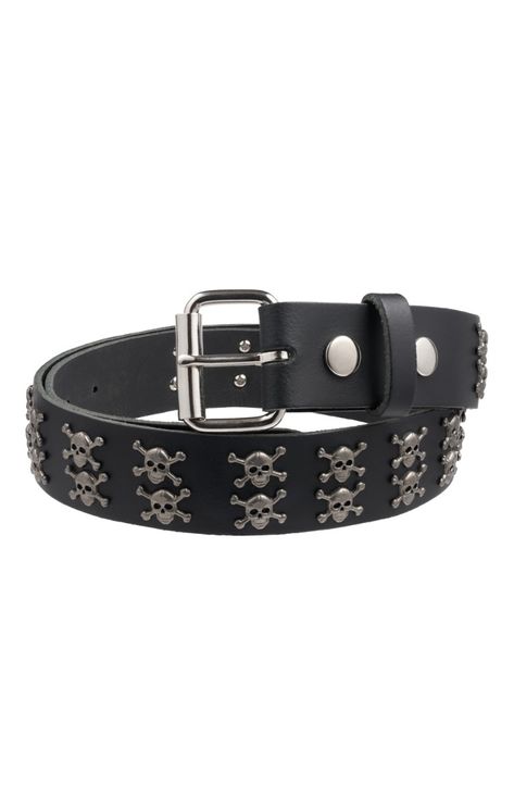 crossbone en skulls riem echt leder  - Babashope - 3