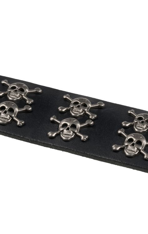 crossbone en skulls riem echt leder  - Babashope - 3