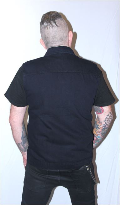 Battle jeans jacket sleeveless zwart - Babashope - 6