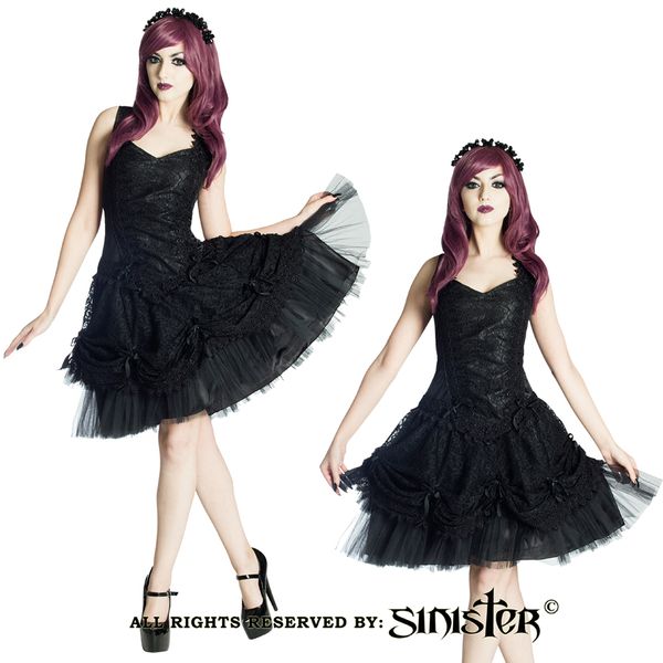 Ursula gothic lolita mini jurk zwart sinister - Babashope - 3