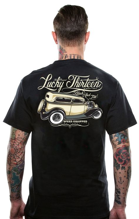 Black & Tan - Lucky13 - T-Shirt - Babashope - 4