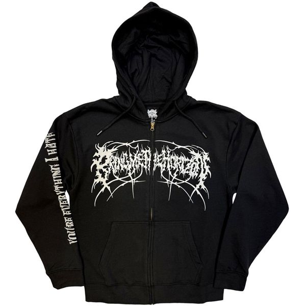Bring Me The Horizon Unisex Zipped Hoodie Metal Logo Genxsis (Black) (Back Print) - Babashope - 2