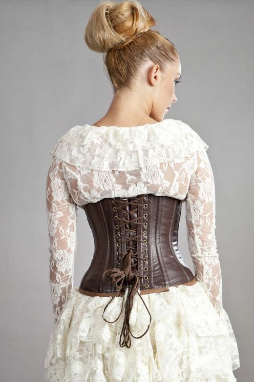 BURLESKA - C-Lock onderborst corset brown/camel napa leather - Babashope - 3