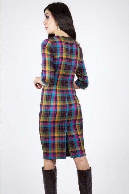 Camilla plaid pencil dress - Babashope - 3