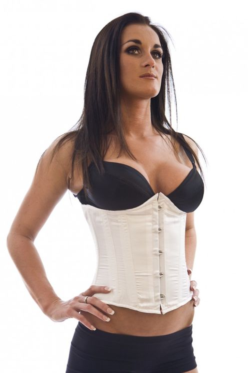 Candy - Underbust White satin - burleska - Babashope - 3