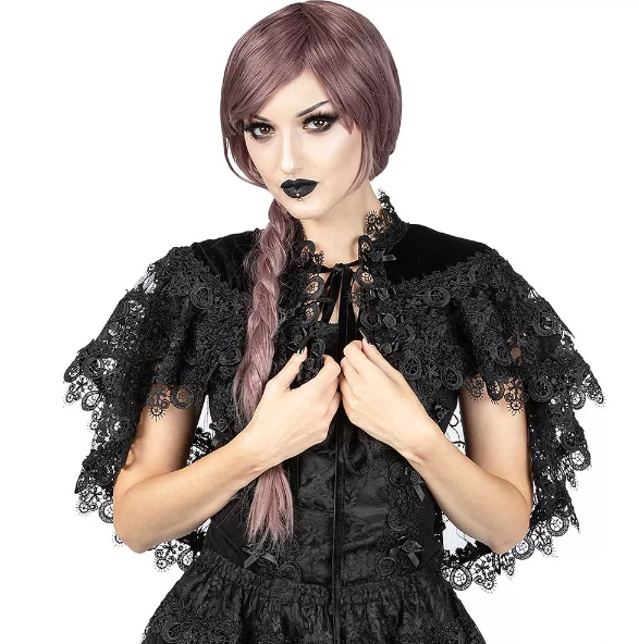 Sinister Sapphire Gothic cape zwart - Babashope - 4