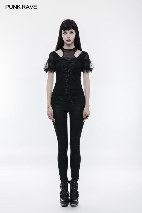 Black Dahlia Gothic Top - Babashope - 5