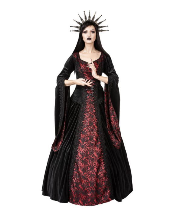 Sinister 1224 Autumn Longdress black/bordeaux - Babashope - 2