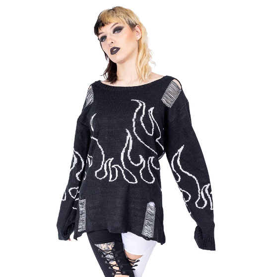 Heartless Depths of hell Jumper/trui zwart/wit - Babashope - 5