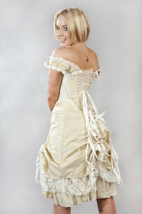 Burleska - Dita corset Dress -  cream/cream taffeta - Babashope - 4