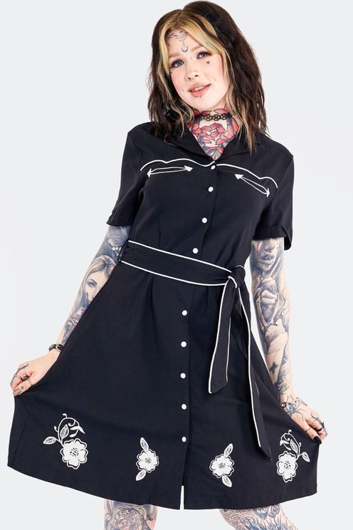 Western flowers  shirt dress - Babashope - 6