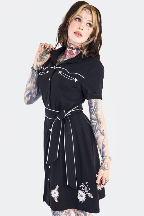 Western flowers  shirt dress - Babashope - 6