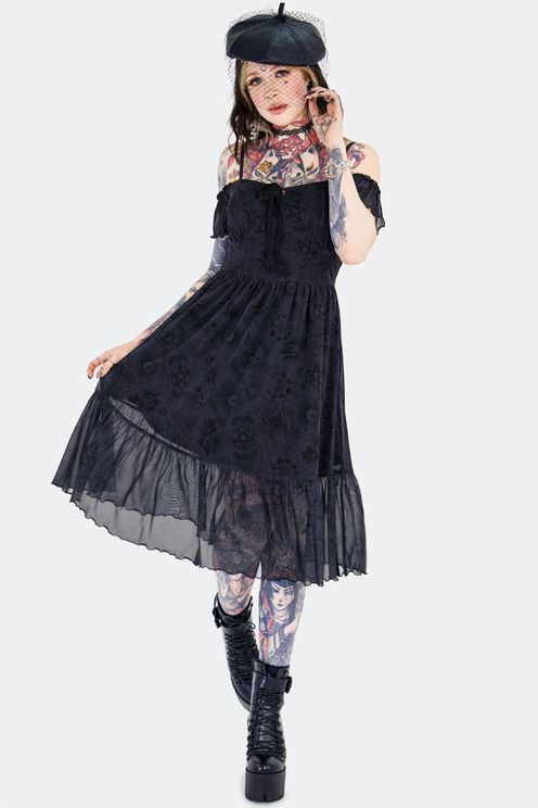 Jawbreaker Tartot Deck Off Shoulder Dress - Babashope - 7