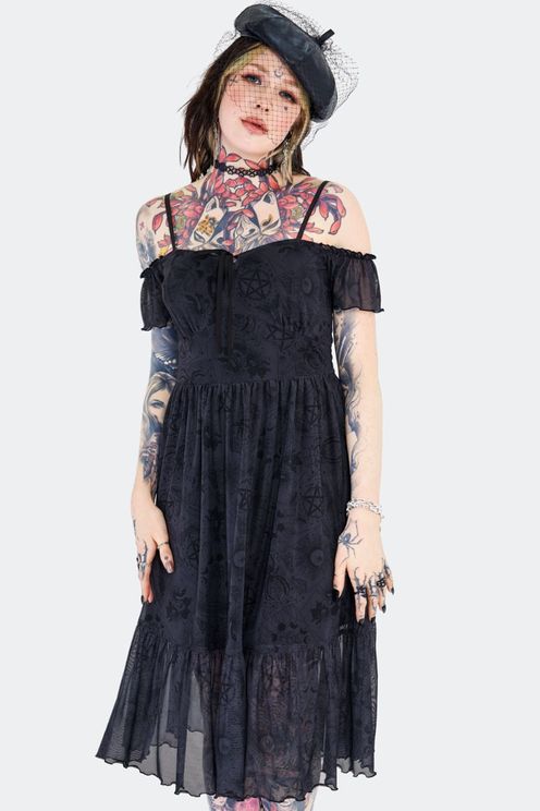 Jawbreaker Tartot Deck Off Shoulder Dress - Babashope - 7