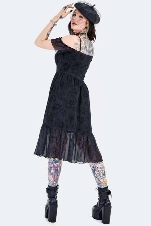 Jawbreaker Tartot Deck Off Shoulder Dress - Babashope - 7