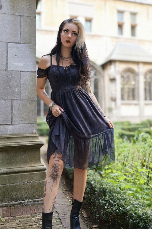 Jawbreaker Tartot Deck Off Shoulder Dress - Babashope - 7