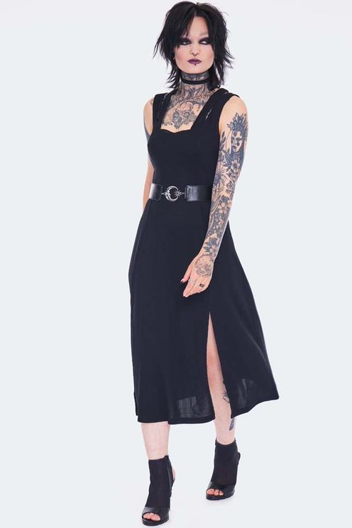 Slashed shoulder dress - Babashope - 5