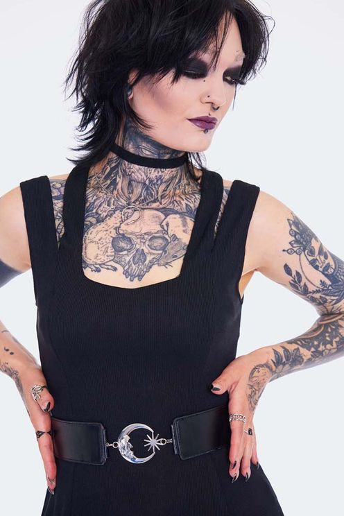 Slashed shoulder dress - Babashope - 5