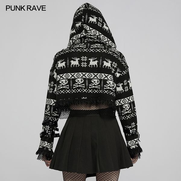 Punk rave short skull sweater - Babashope - 5