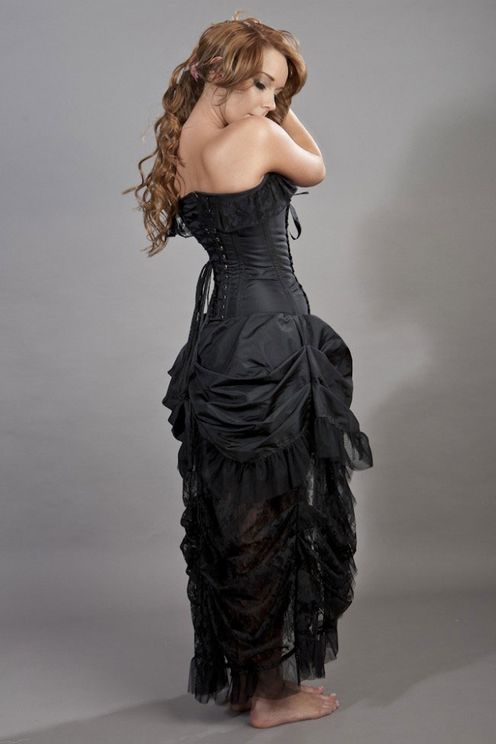 Burleska - Elizabeth  corset dress  black  taffeta - Babashope - 3