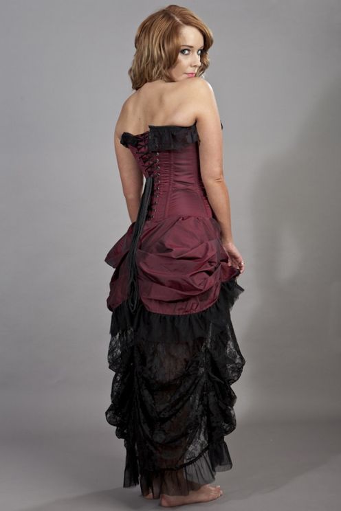 Burleska - Elizabeth corset Dress -  burgundy taffeta - Babashope - 3