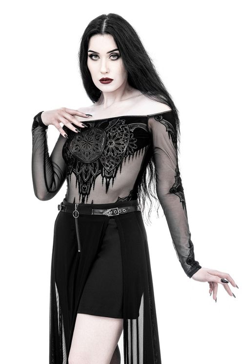 Gothic chapel bodysuit off-shoulder - Babashope - 5