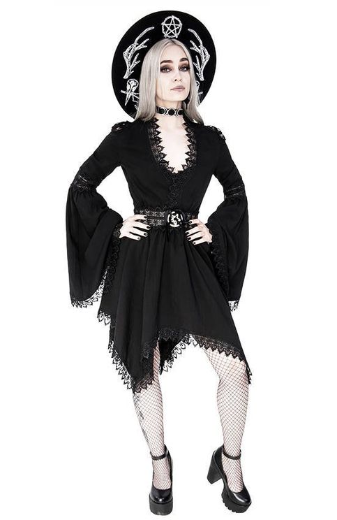 Lace tim spectre tunic gothic dress bell sleeves - Babashope - 10