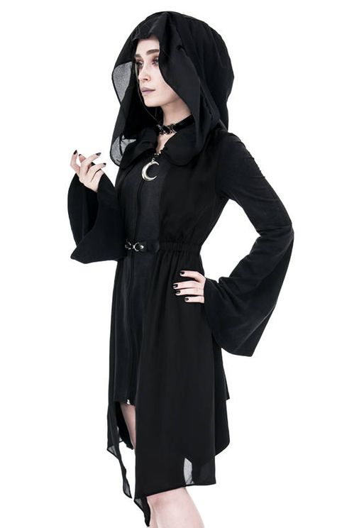 Long hoodie Dark fay floaty coat - Babashope - 11