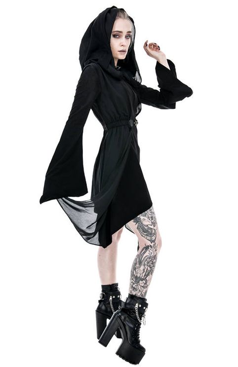 Long hoodie Dark fay floaty coat - Babashope - 11