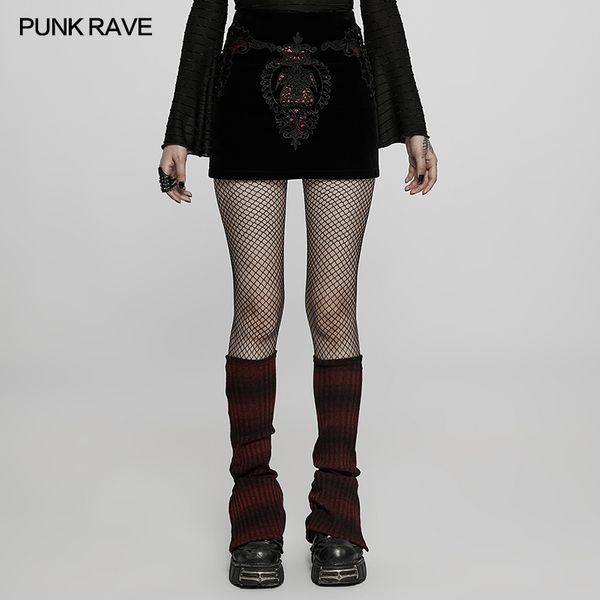 Punk rave appliqué rokje gothic - Babashope - 5