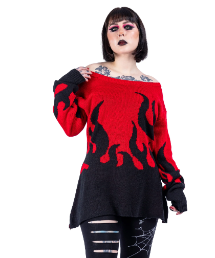 Flamethrower jumper red/black heartless - Babashope - 4