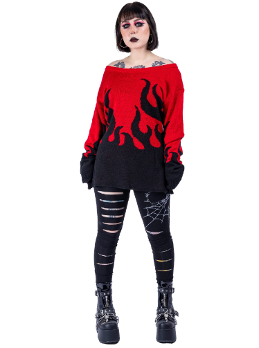 Flamethrower jumper red/black heartless - Babashope - 4